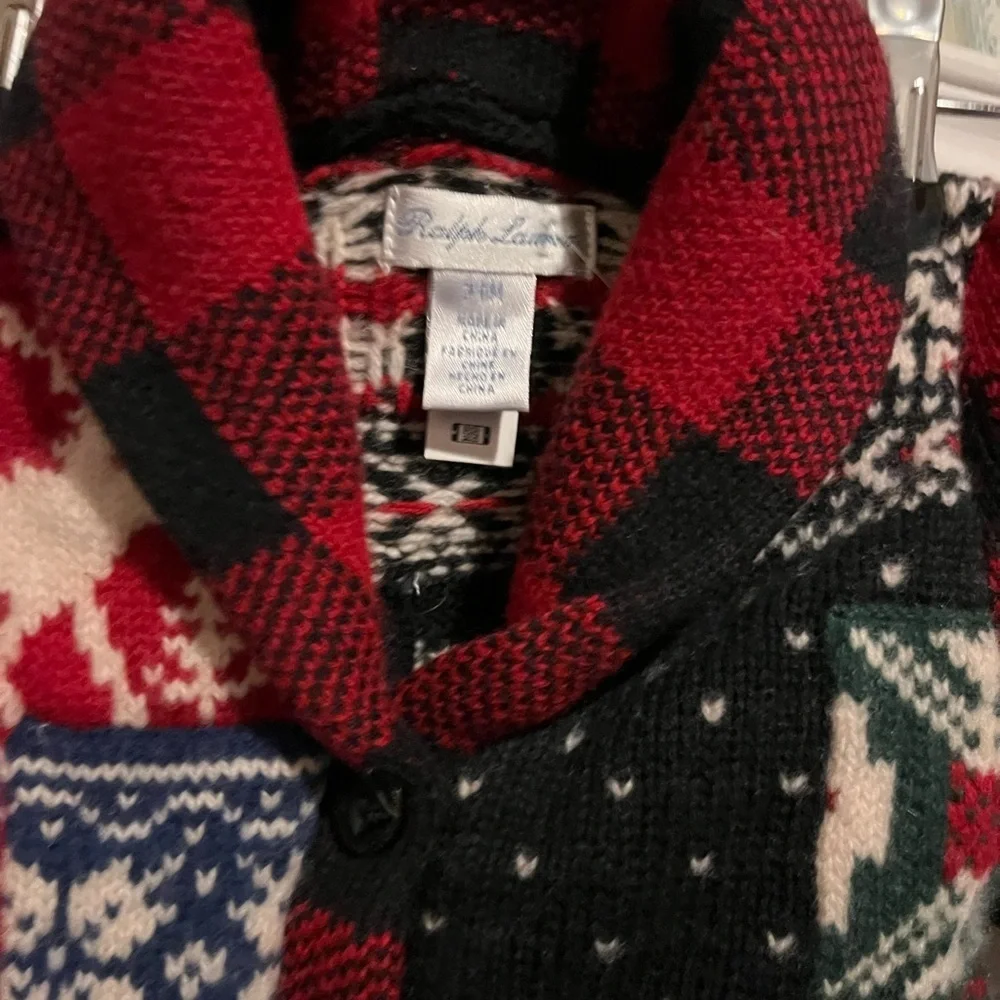 Ralph Lauren Kids Red and Black Knit Cardigan